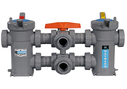 Hayward Flow Control Duplex Basket Strainers in CPVC