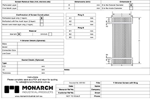 Replacement Y Strainer Screen or Y Strainer Element