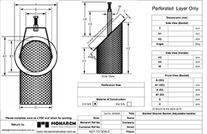 Replacement Strainer Baskets Angled with Adjustable Handle