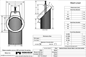 Replacement Strainer Baskets Angled with Adjustable Handle